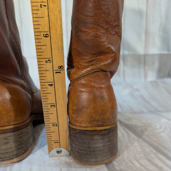 Vintage Double H Boots Brown Leather Campus Style Women - Picture 5 of 15
